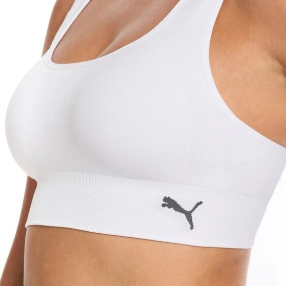 NEW Puma Women's XL 2-Pack Seamless Sports Bra White Purple - Picture 2 of 10